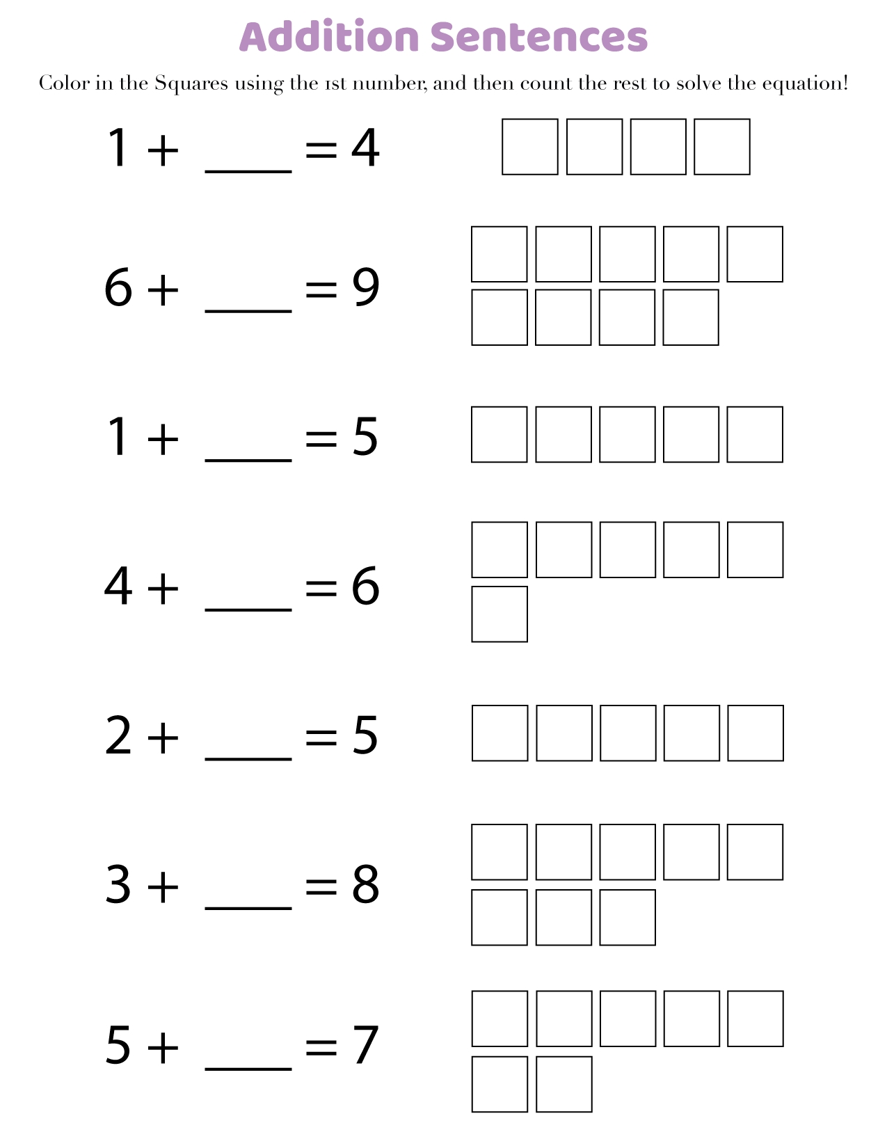 Free Printable 1St Grade Math Worksheets Addition In Pdf