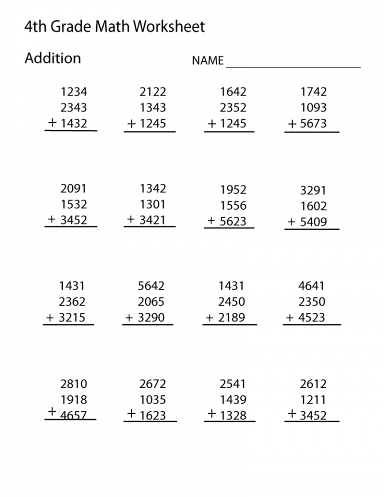 10 Free 4th Grade Math Worksheets to Boost Skills