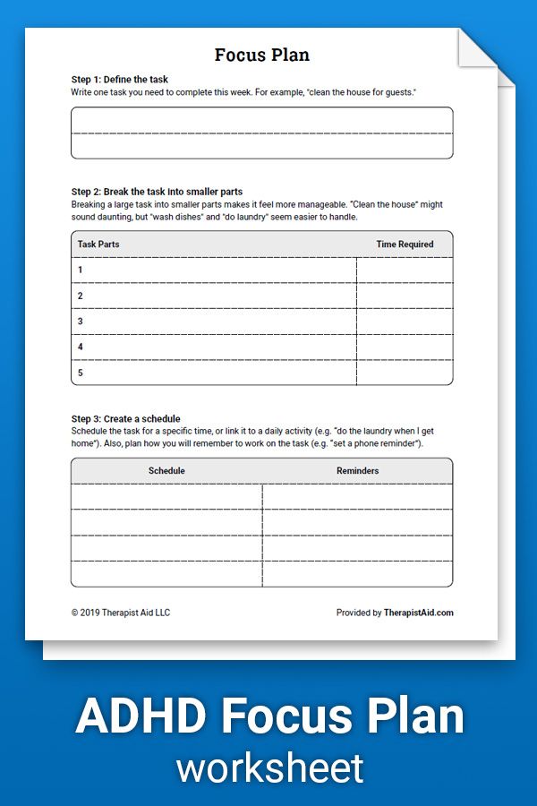 Free ADHD Therapy Worksheets to Print and Use