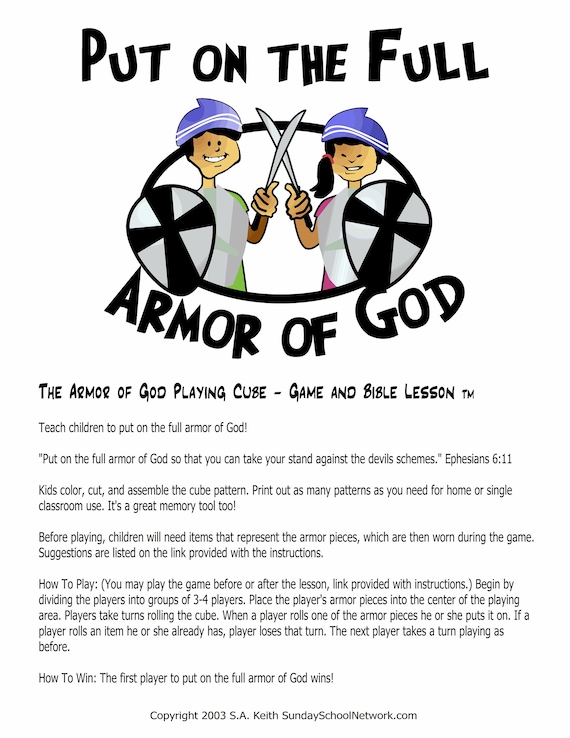 7 Ways to Put on the Armor of God Worksheets