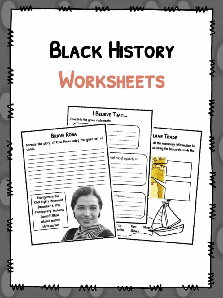 Black History Worksheets Free Printables for Kids