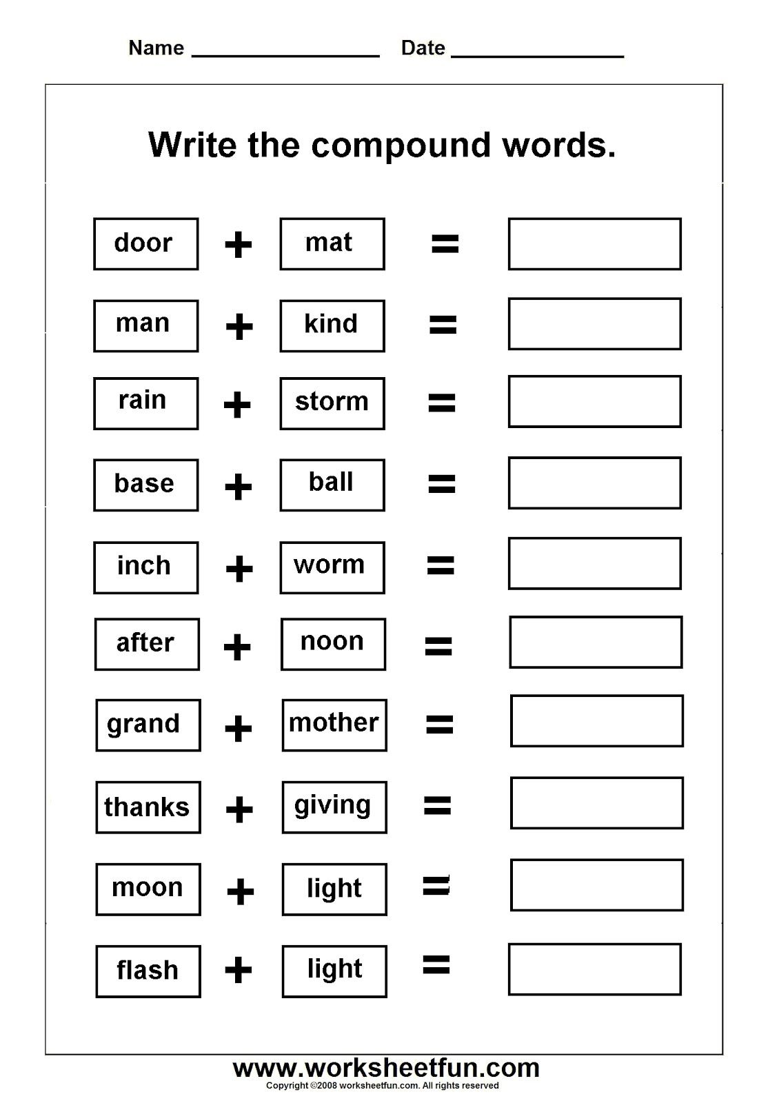 Free Printable Compound Word Worksheets Lexia Amp 39 S Blog