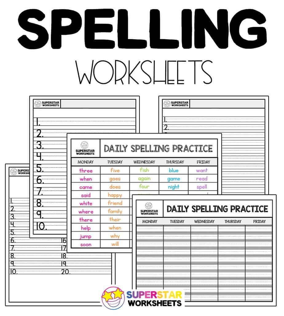 Free Printable Editable Spelling Worksheets