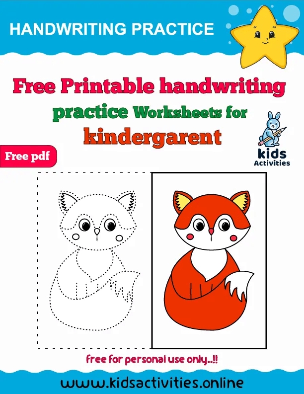 Free Printable Handwriting Practice Worksheets For Kindergarten Kids