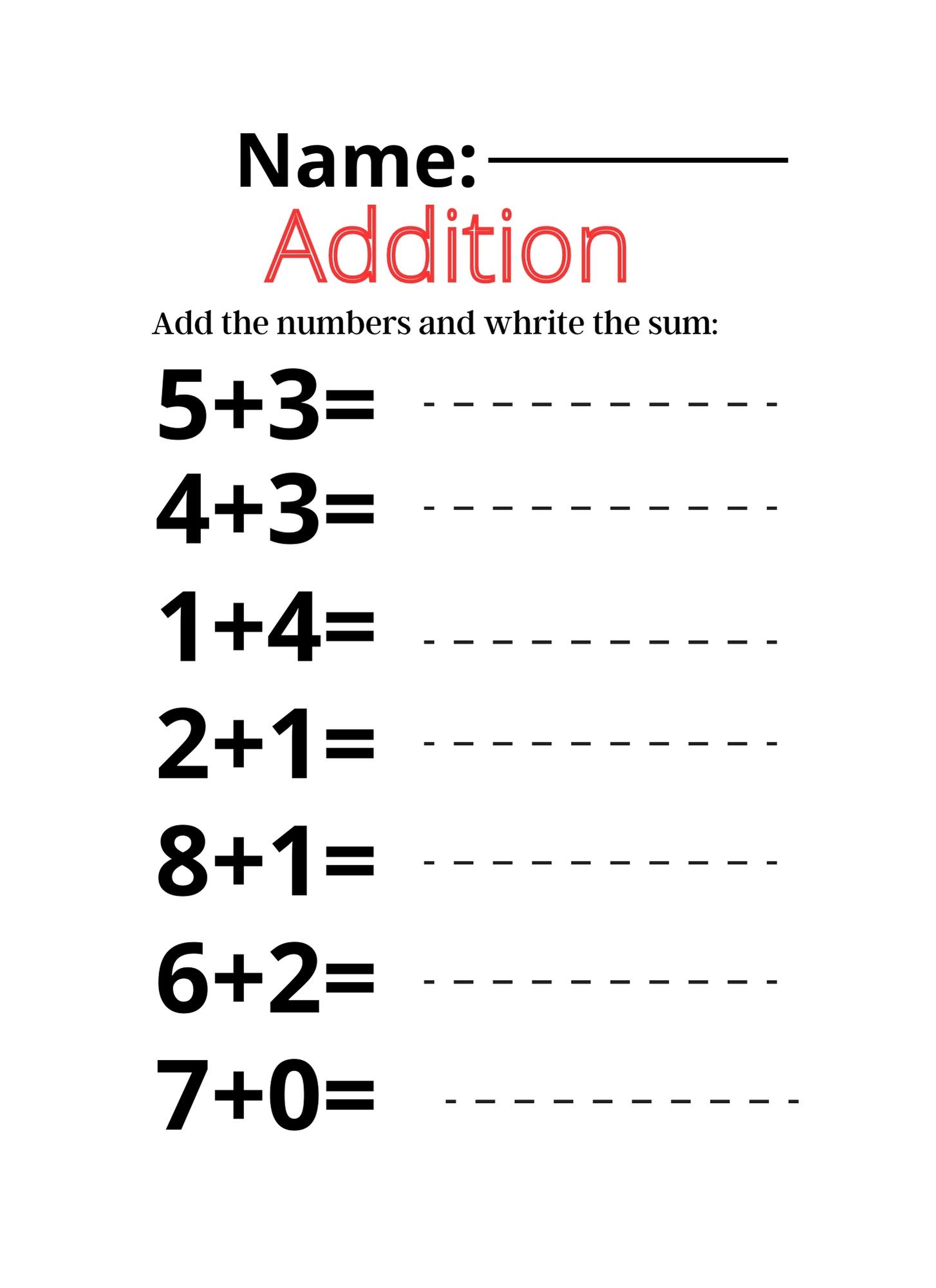 5 Free Kindergarten Math Worksheets to Print