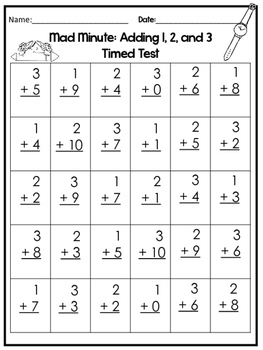 Free Printable Minute Math Worksheets