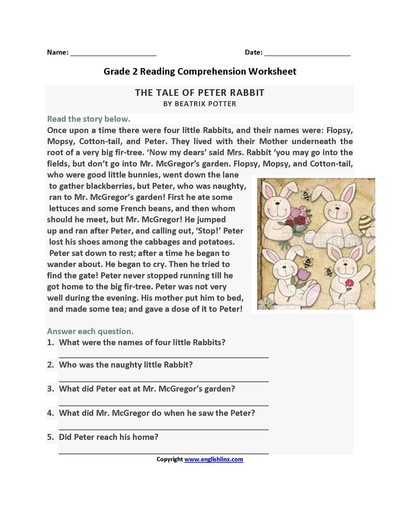 2nd Grade Reading Worksheets Free Printable