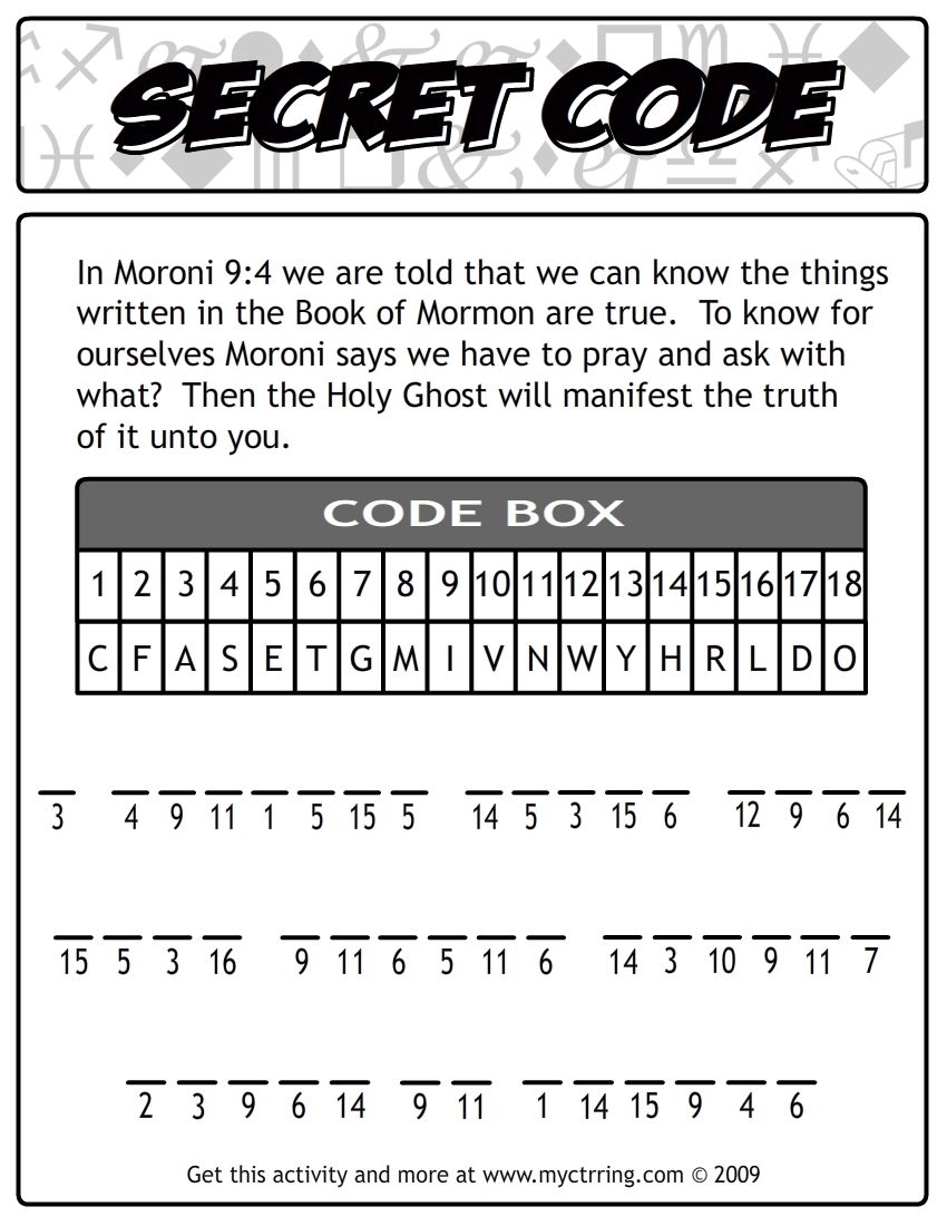 Free Printable Secret Code Worksheets Pdf