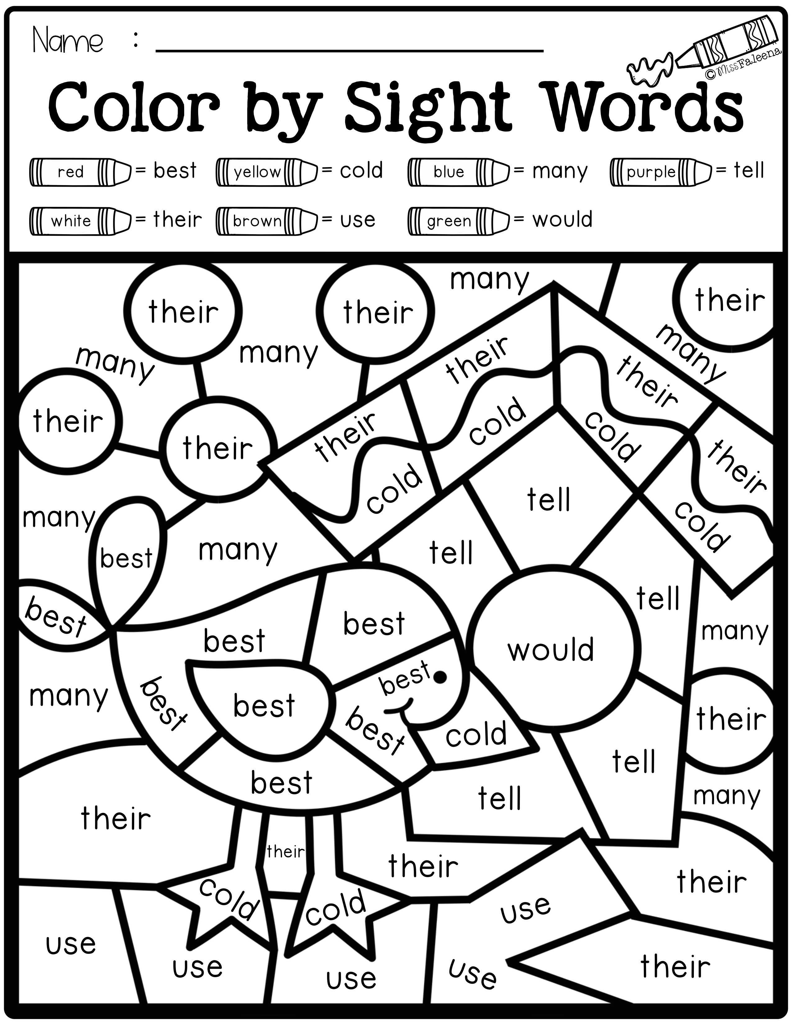 Free Printable Sight Word Worksheets Second Grade Tedy Printable