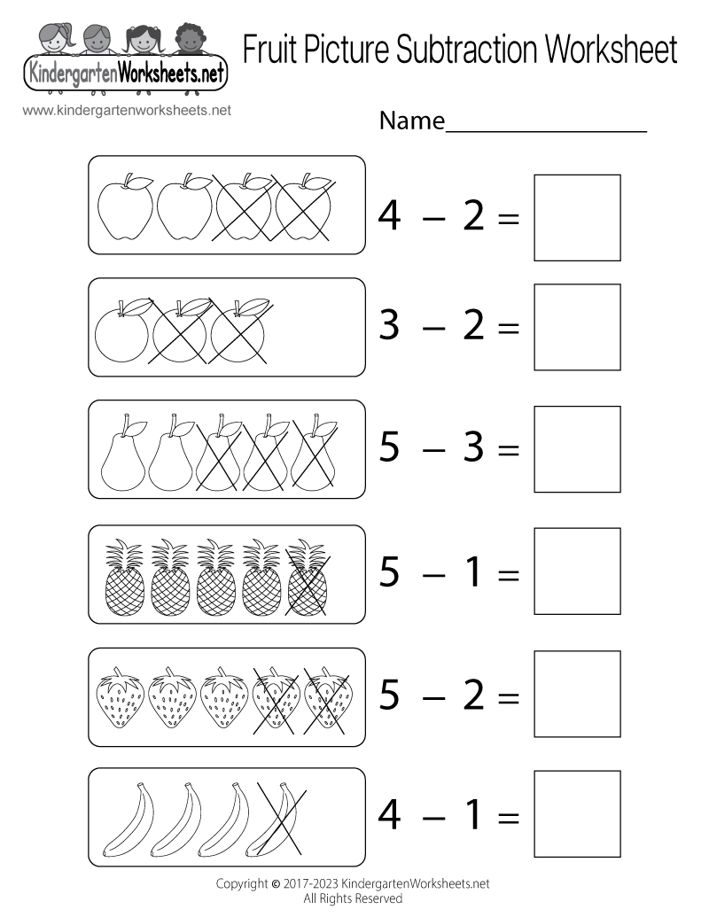 Free Printable Subtraction Worksheets for Kids