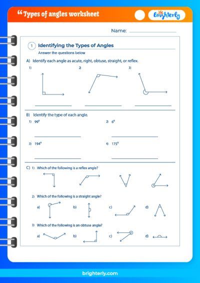 Free Printable Types Of Angles Worksheets Pdfs Brighterly