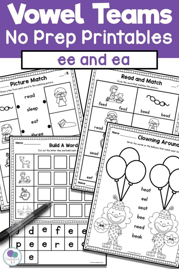 Free Printable Vowel Team Worksheets