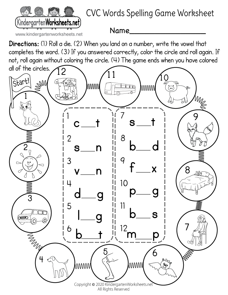 Free Printable Worksheet For Kindergarten