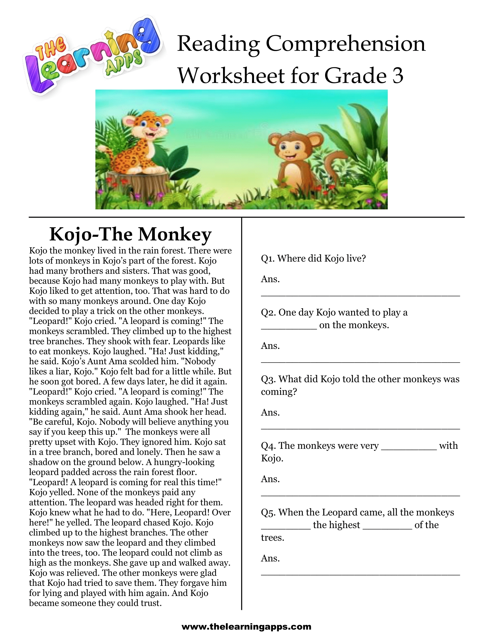 Free 3rd Grade Reading Comprehension Worksheets Printable