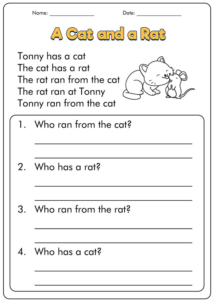 Free Reading Worksheets for 1st Grade Students