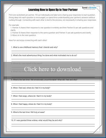 Free Relationship Worksheets For Couples Lovetoknow