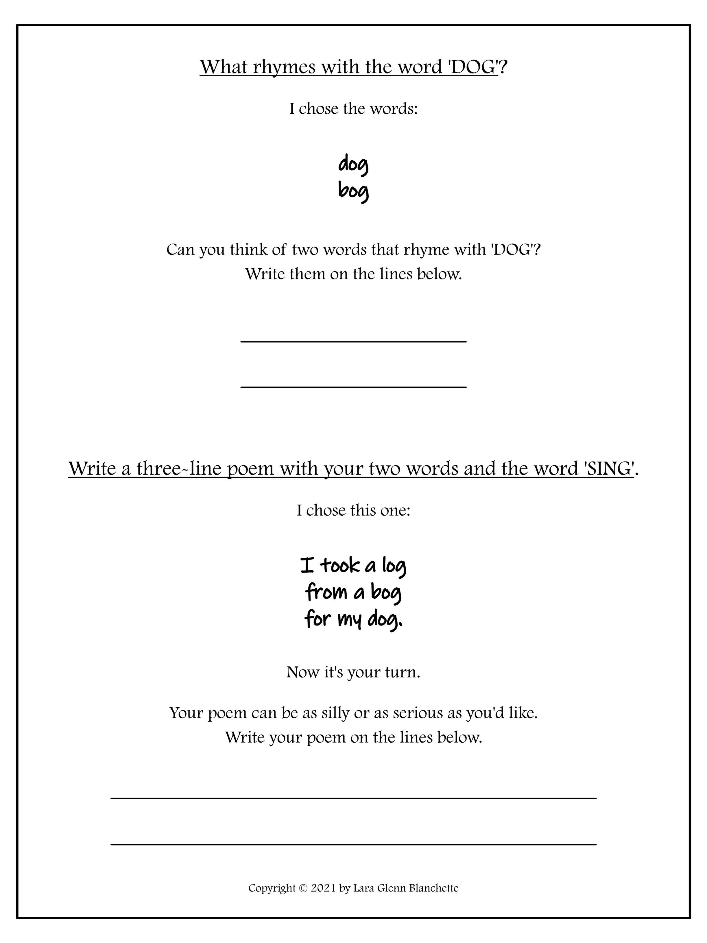 Free Rhyming Worksheets for Kids Learning Fun