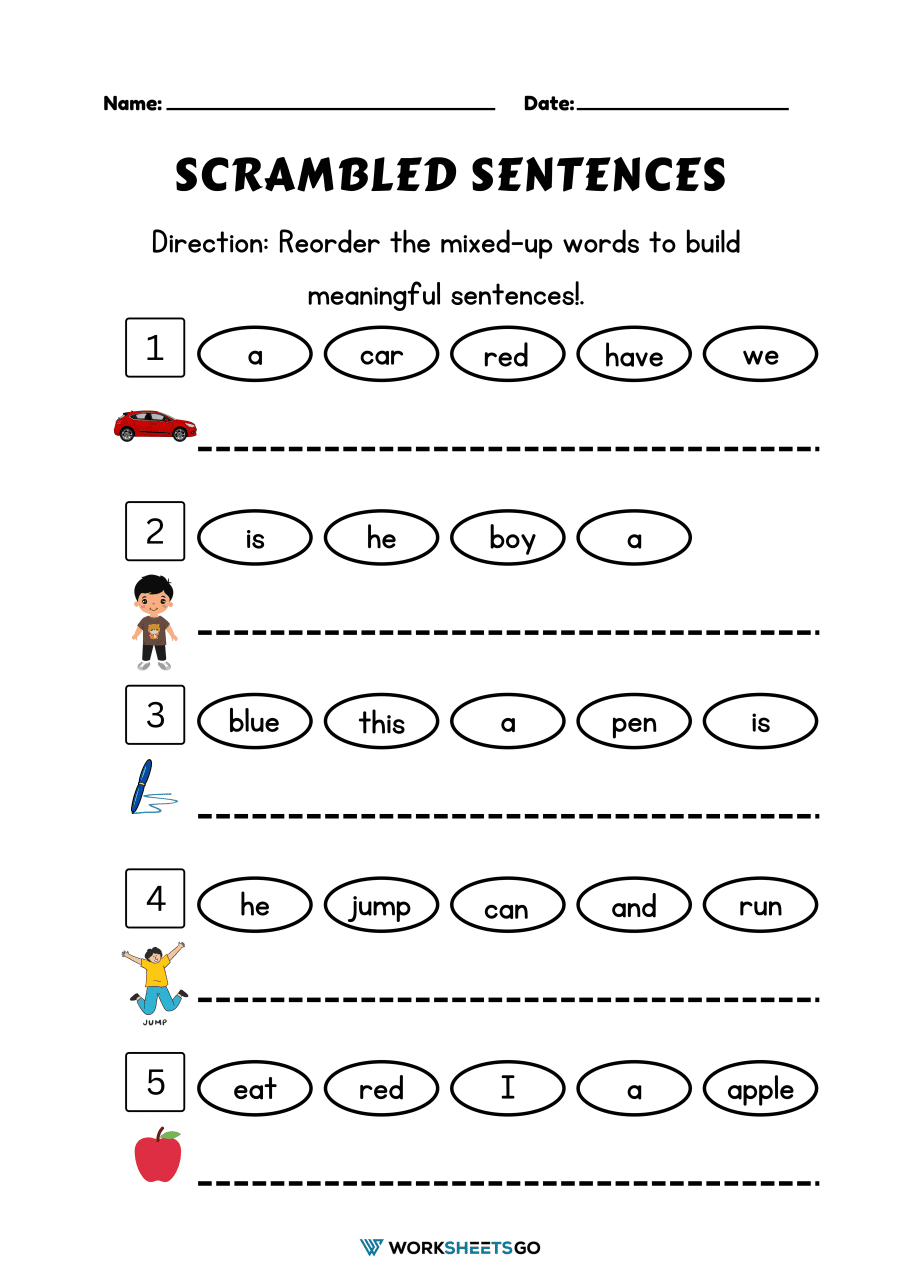 Free Sentence Writing Worksheets for Kids and Adults