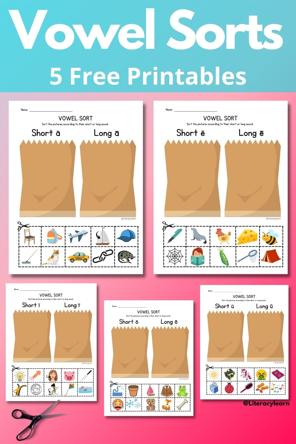 Free Vowel Sort Worksheets Long Short Vowels Literacy Learn