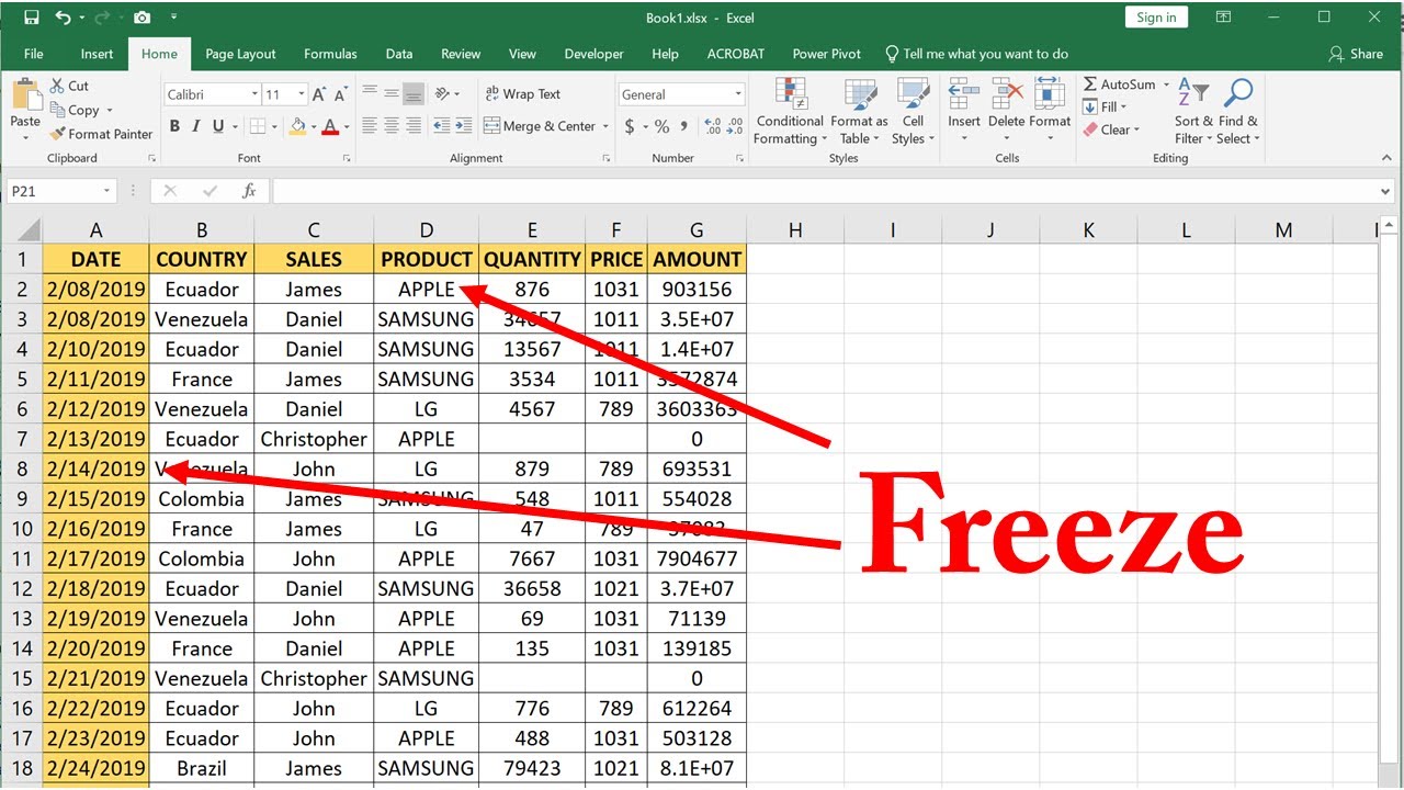 Freeze Top Rows In Excel Amelaapplication