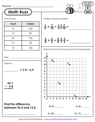 5 Fun Math Worksheets for 5th Graders