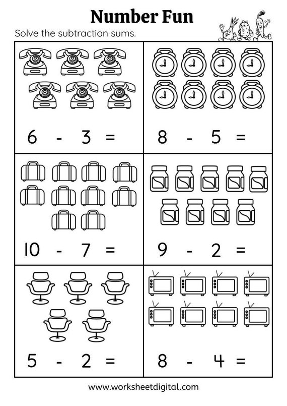 5 Fun Math Worksheets for Kindergarten