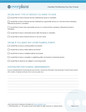 Funeral Planning Checklist