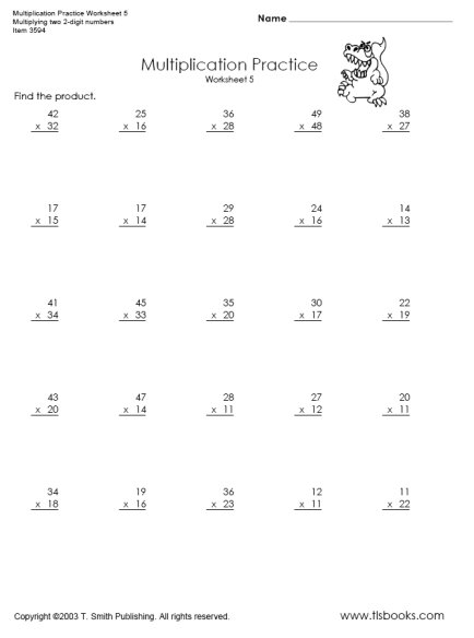 Gallery For Math Multiplication Worksheet 4Th Grade