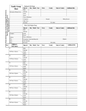 Genealogy Forms Pdf