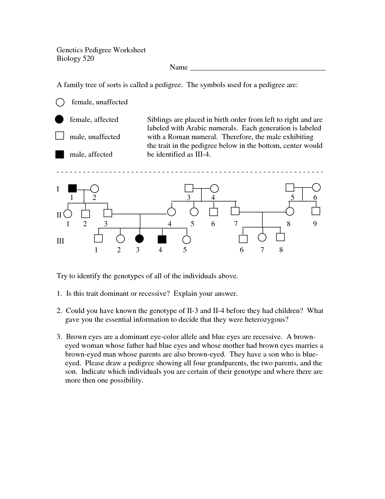 5 Tips to Master Genetics Pedigree Worksheet Answers