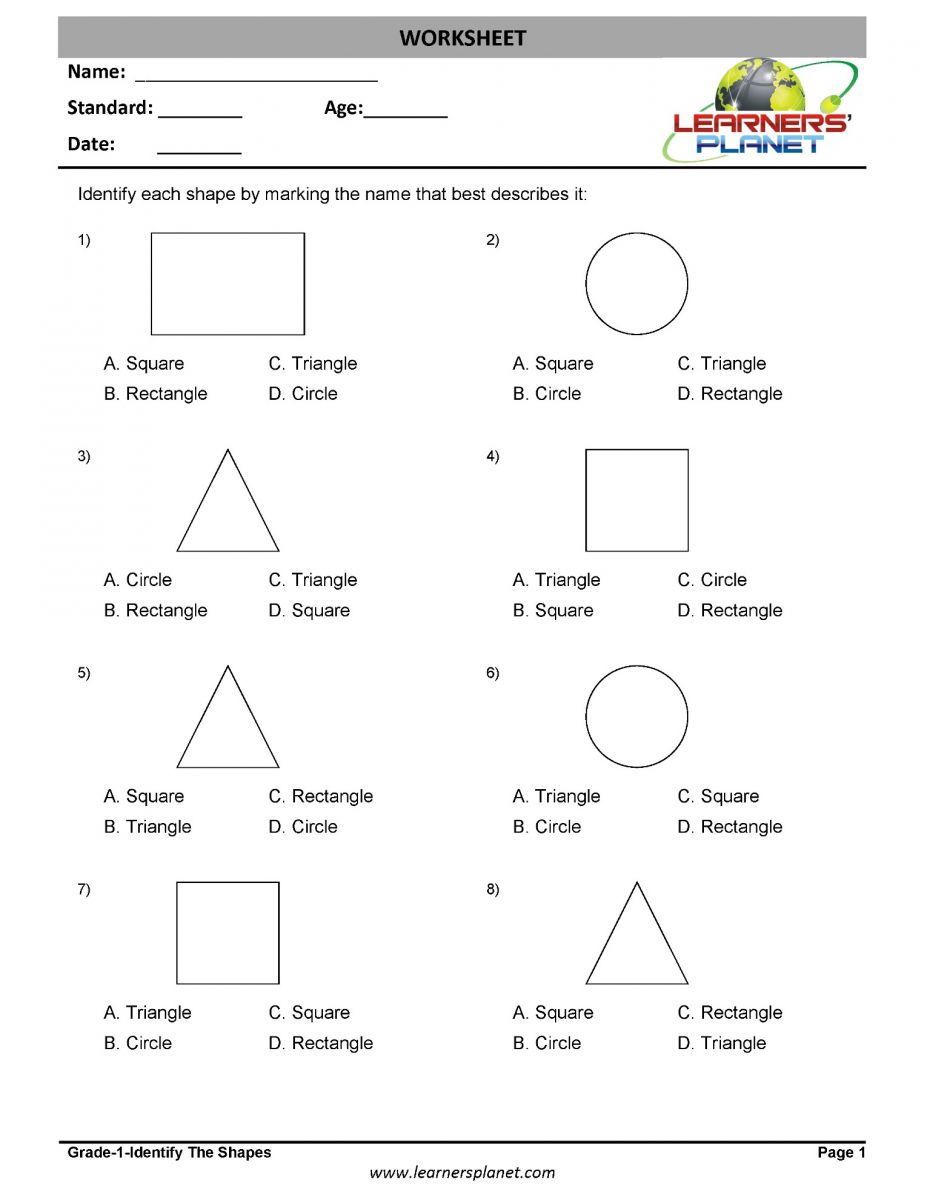 5 Fun Geometry Worksheets for 3rd Grade