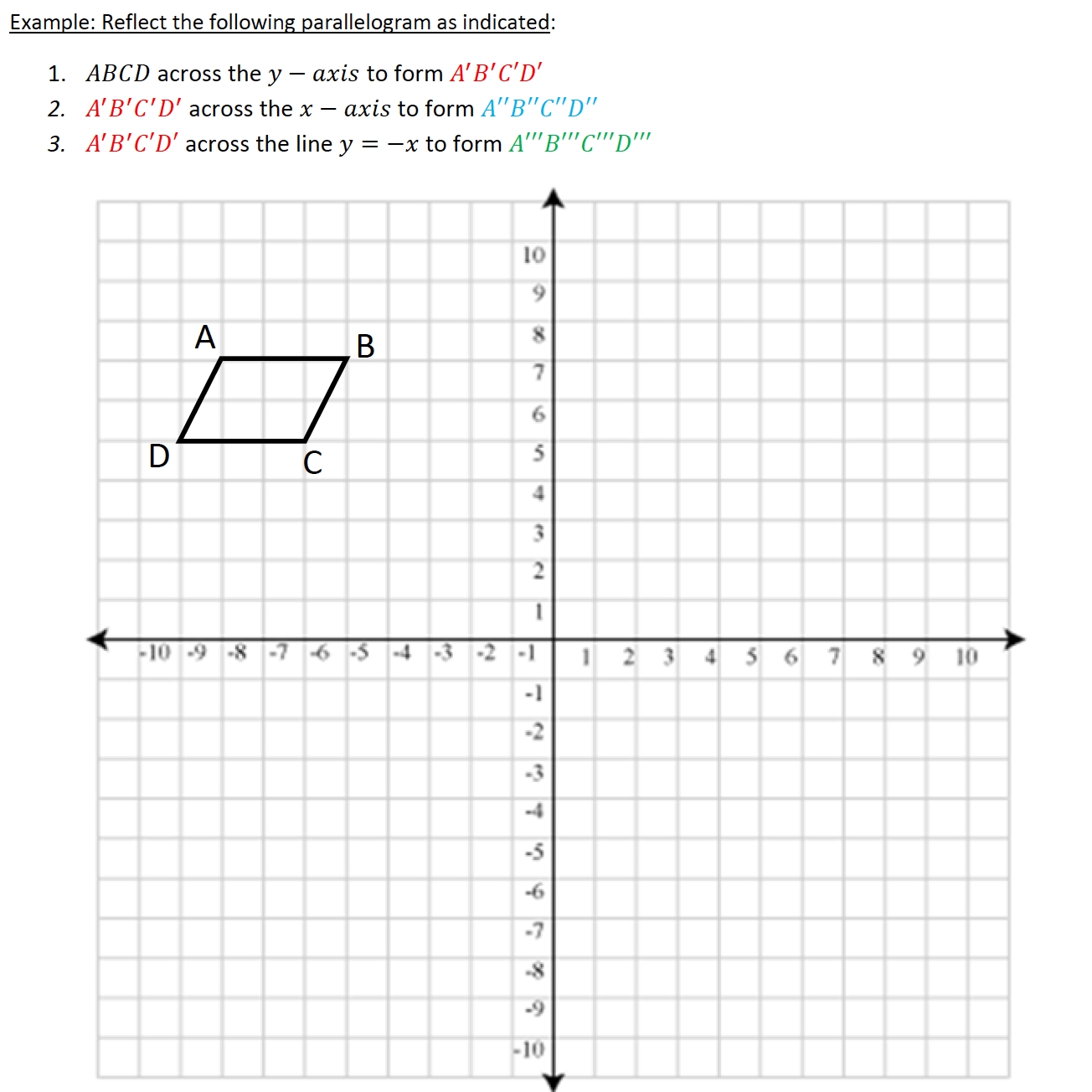 Geometry Worksheets Transformations