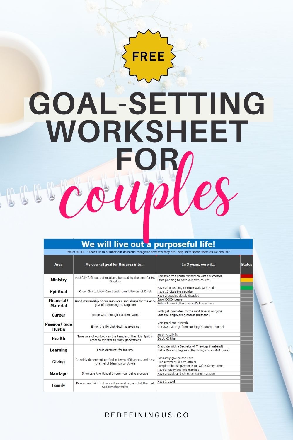 7 Goal Setting Worksheets for Couples