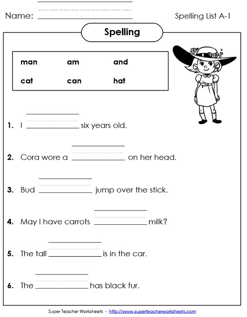 Grade 1 Spelling Words Worksheets for Kids to Practice