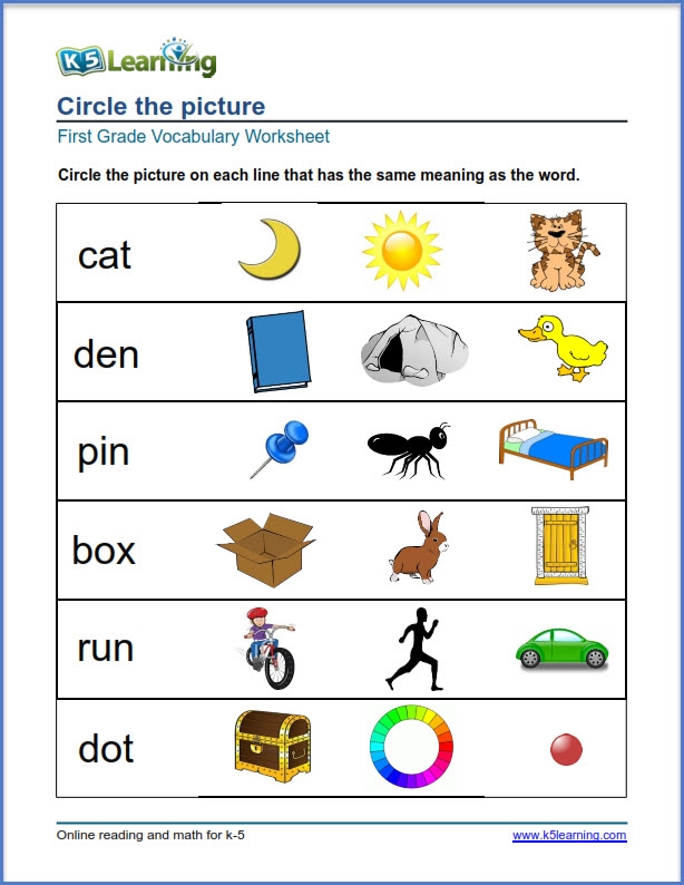 Grade 1 Worksheets English