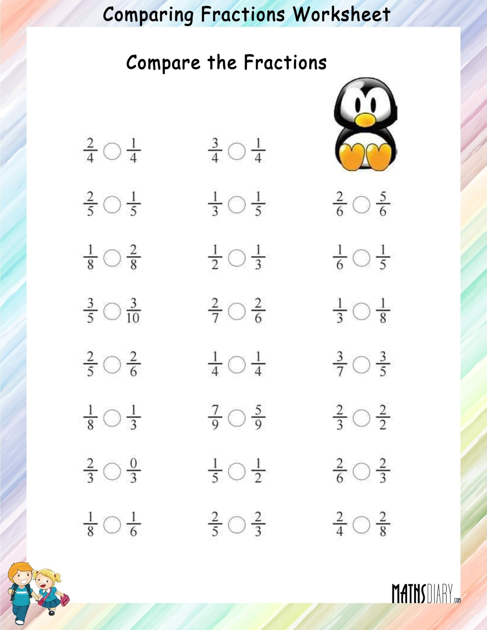 Grade 3 Fractions Worksheet