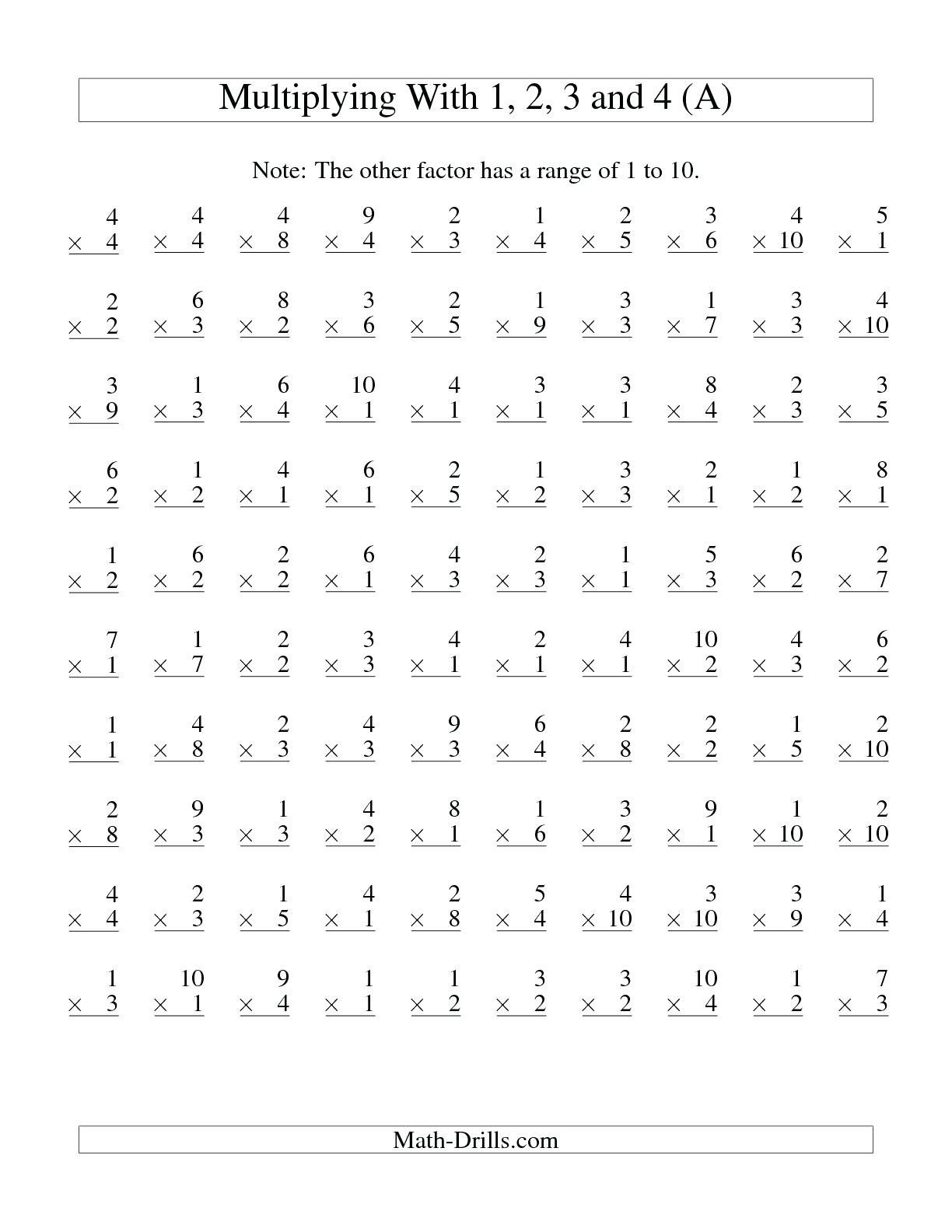 Grade 3 Free Printable 3Rd Grade Math Worksheets Multiplication