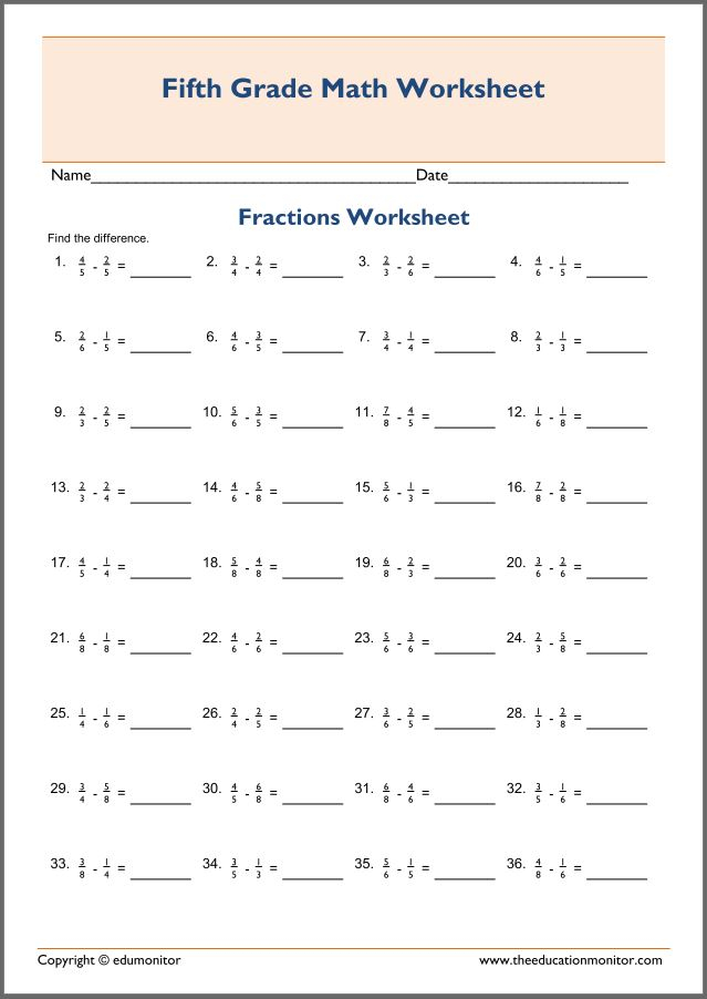 Grade 3 Math Worksheet Adding Fractions With Like Denominators K5