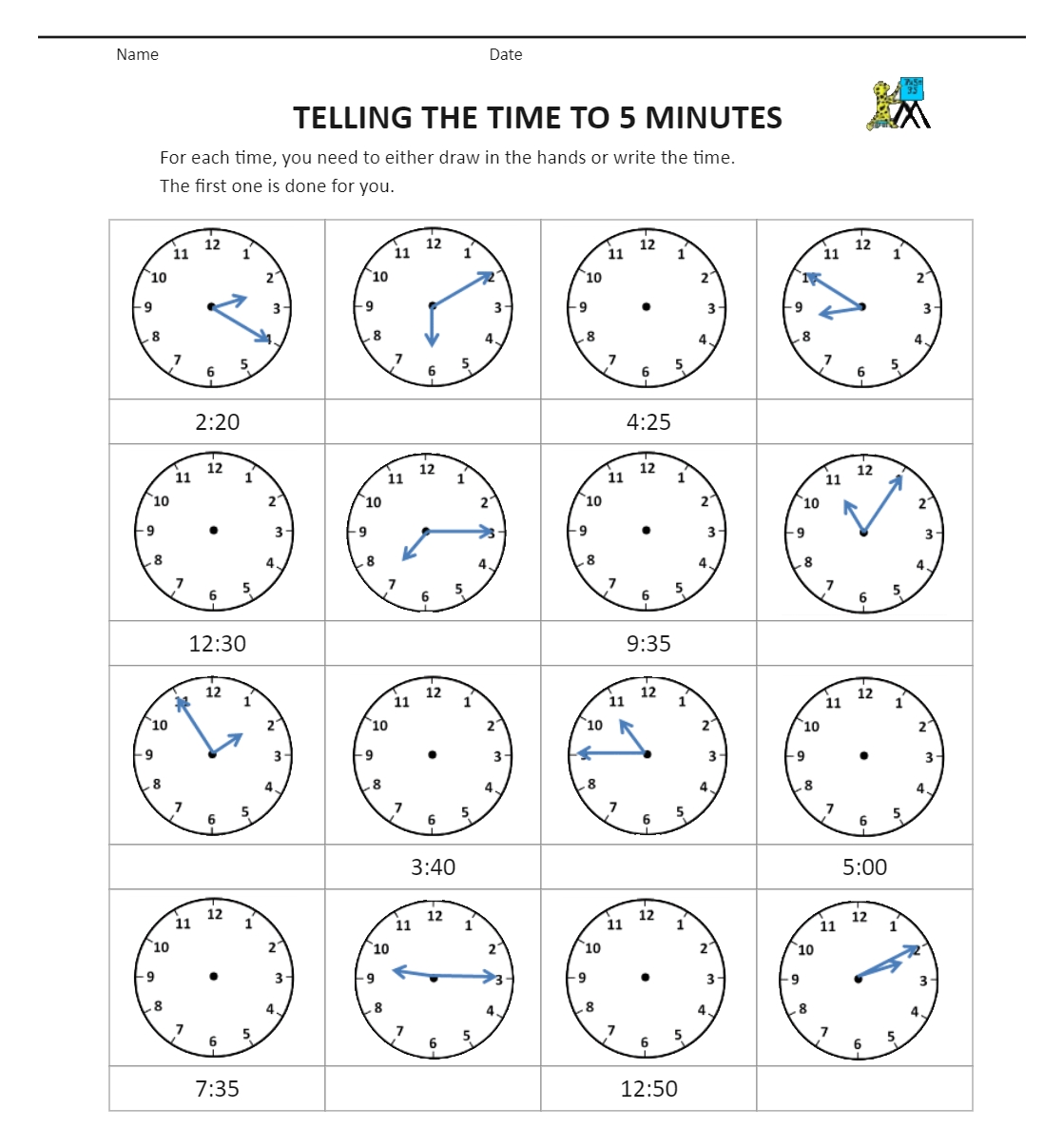 Grade 3 Telling The Time Worksheet Time Worksheets Telling Time