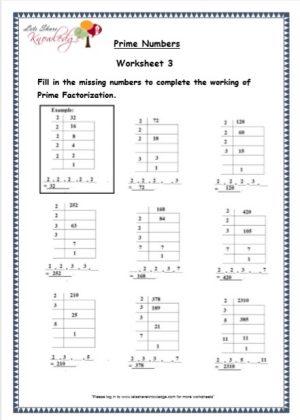 Grade 5 Maths Resources Prime Numbers Printable Worksheets Lets