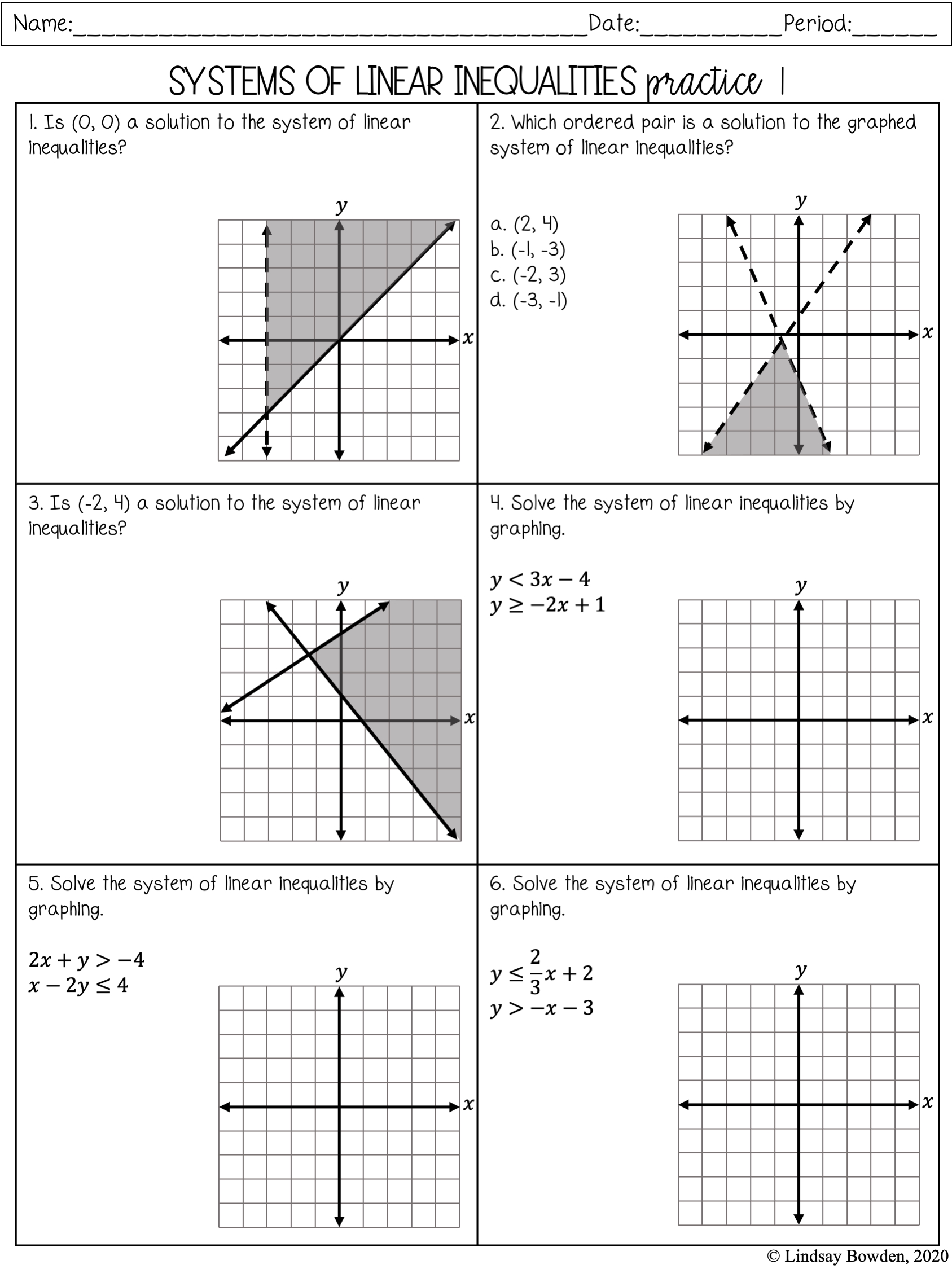 Graphing Linear Equations Worksheet Answer Key