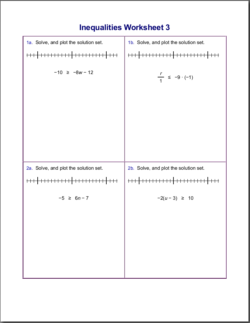 Graphing Linear Inequalities Worksheet for Easy Math Solutions