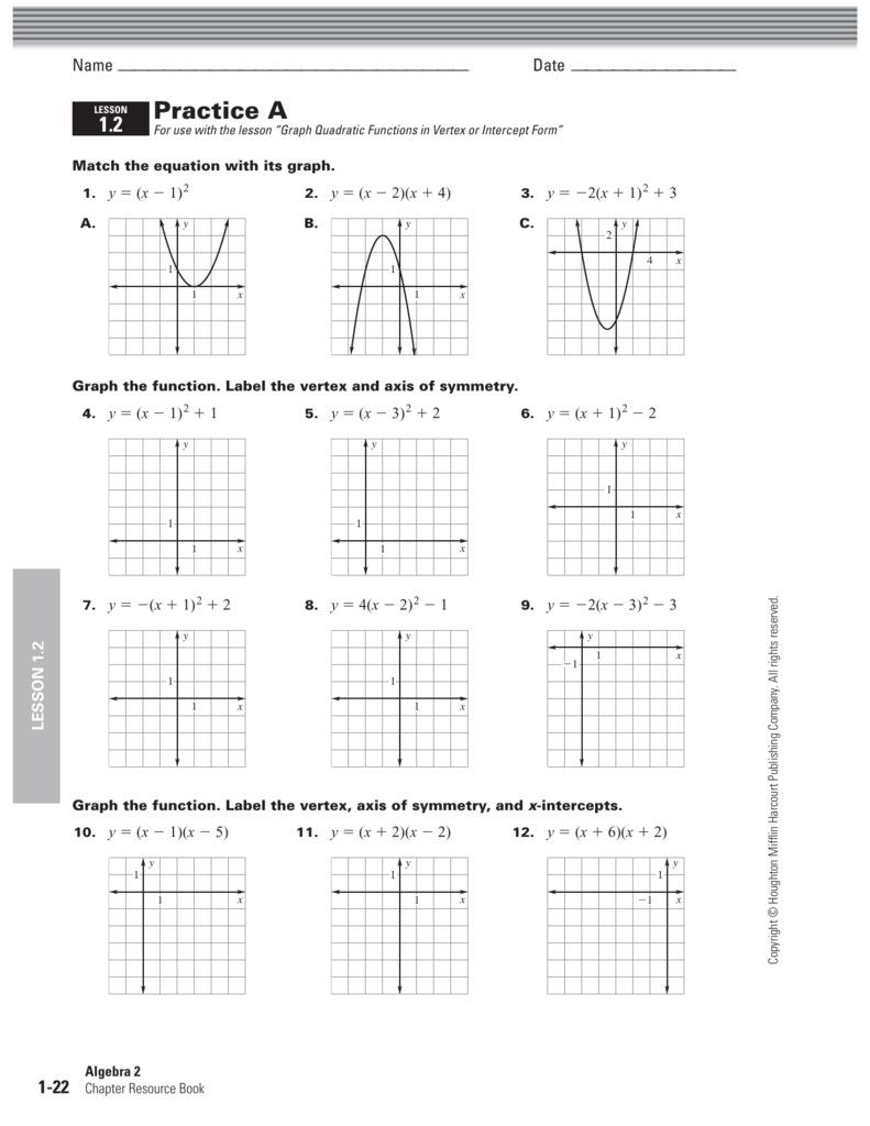 Graphing Worksheet #1 Answer Key