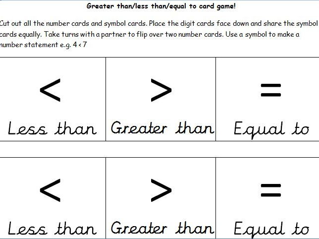 Greater Than Less Than Equal To