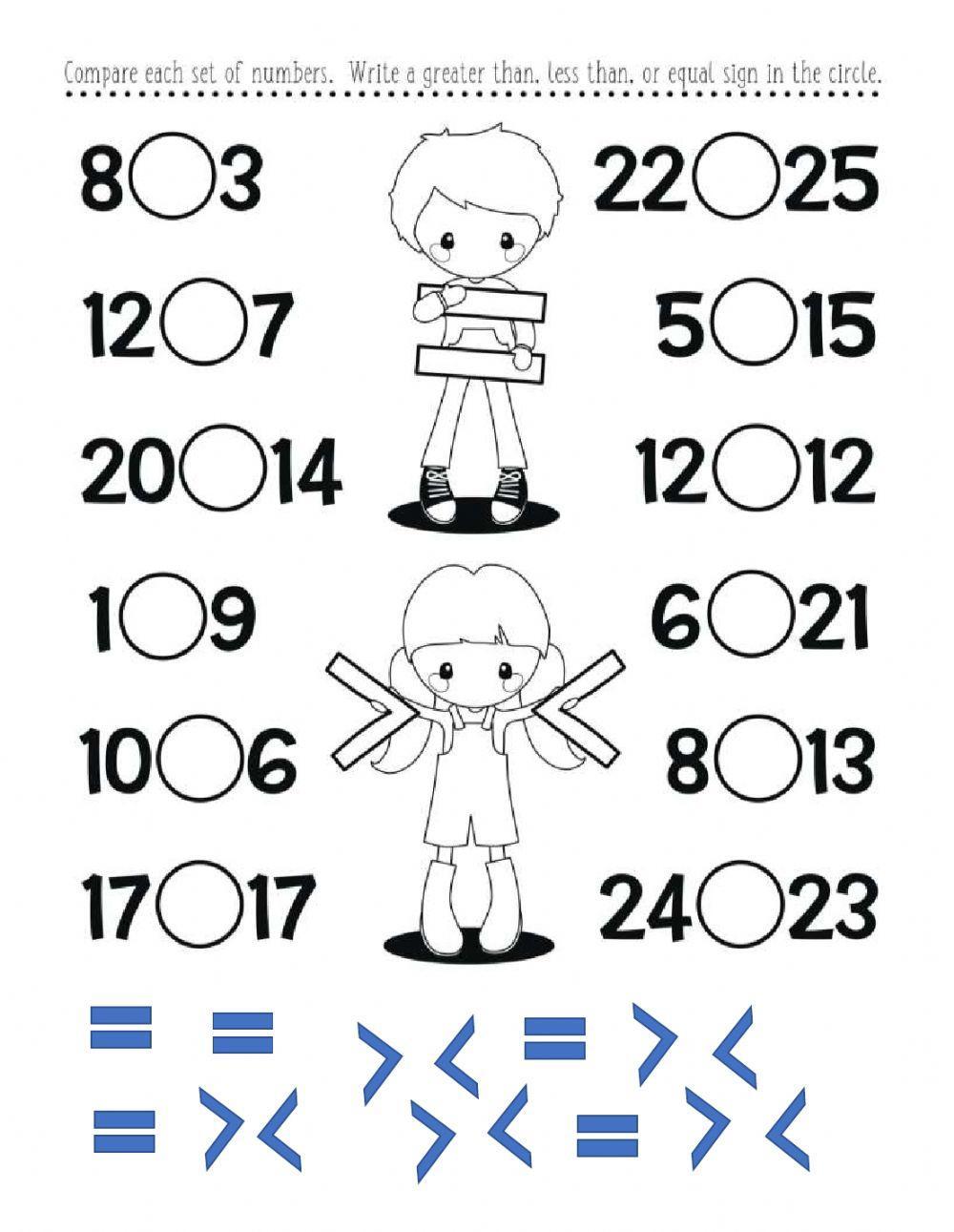 7 Greater Than Less Than Worksheets for Grade 1 Fun