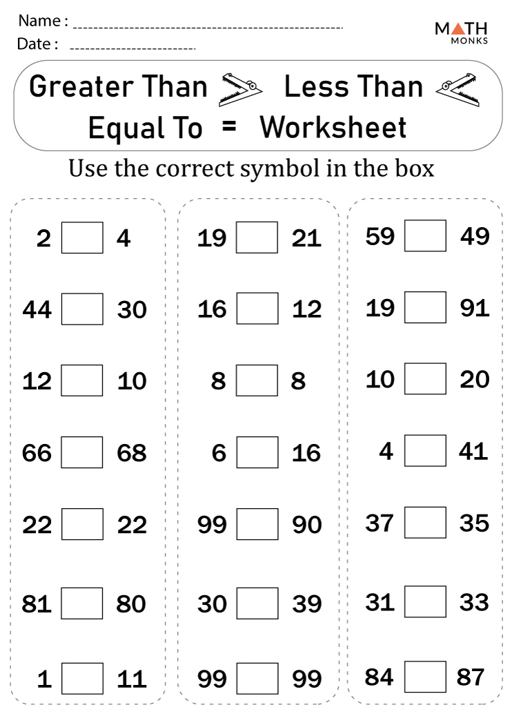 5 Ways to Master Greater Than Less Than Worksheets