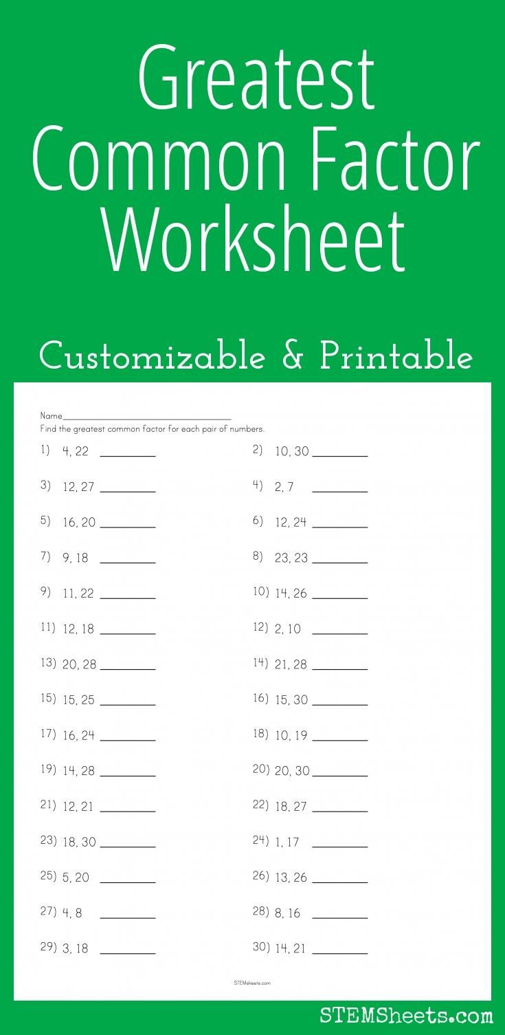 5 Ways to Master Greatest Common Factor Worksheets