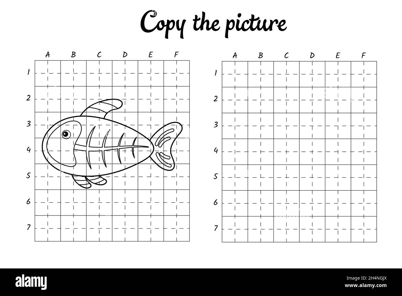 Grid Drawing Worksheet for Kids to Learn and Create