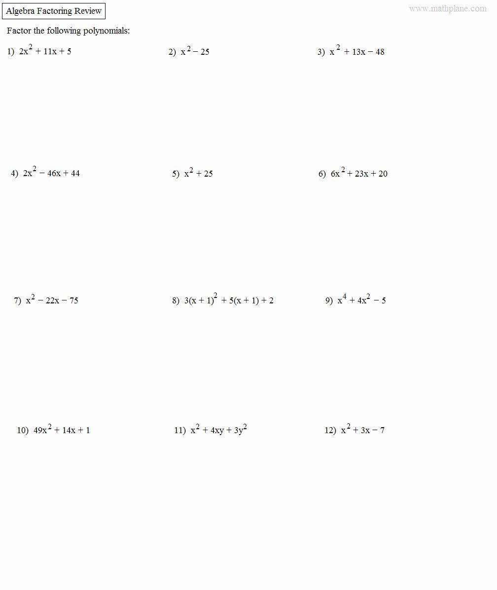 Grouping Factoring Worksheet: Simplify Equations with Ease