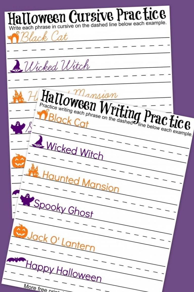 Halloween Handwriting Worksheets Free